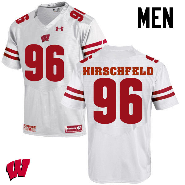 Men Wisconsin Badgers #96 Billy Hirschfeld College Football Jerseys-White